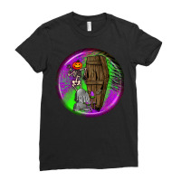 Halloween Round Earrings 1 Ladies Fitted T-shirt | Artistshot