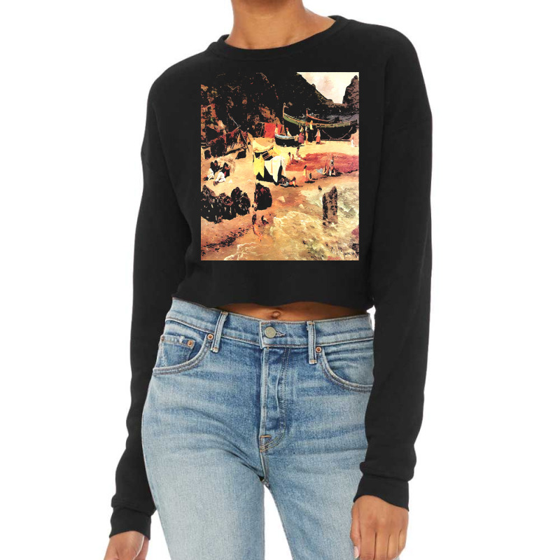 Famous Paintings T  Shirt Fishing Boats At Capri T  Shirt Cropped Sweater by geldingavocet | Artistshot