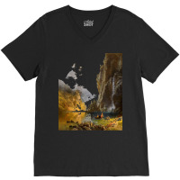 Famous Paintings T  Shirt Indians Spear Fishing By Albert Bierstadt. T V-neck Tee | Artistshot