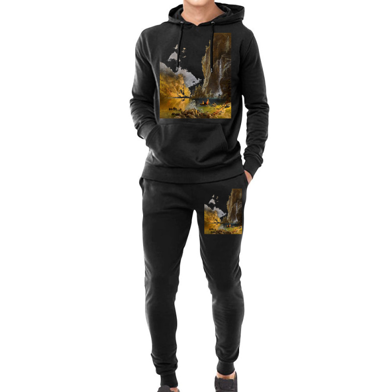 Famous Paintings T  Shirt Indians Spear Fishing By Albert Bierstadt. T Hoodie & Jogger set by geldingavocet | Artistshot