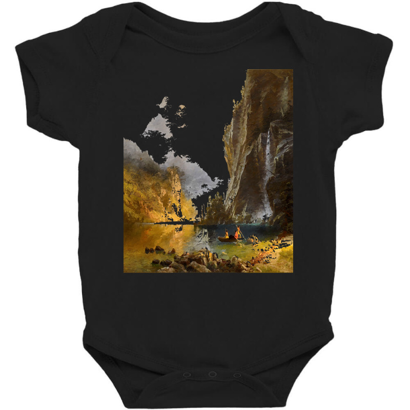 Famous Paintings T  Shirt Indians Spear Fishing By Albert Bierstadt. T Baby Bodysuit by geldingavocet | Artistshot