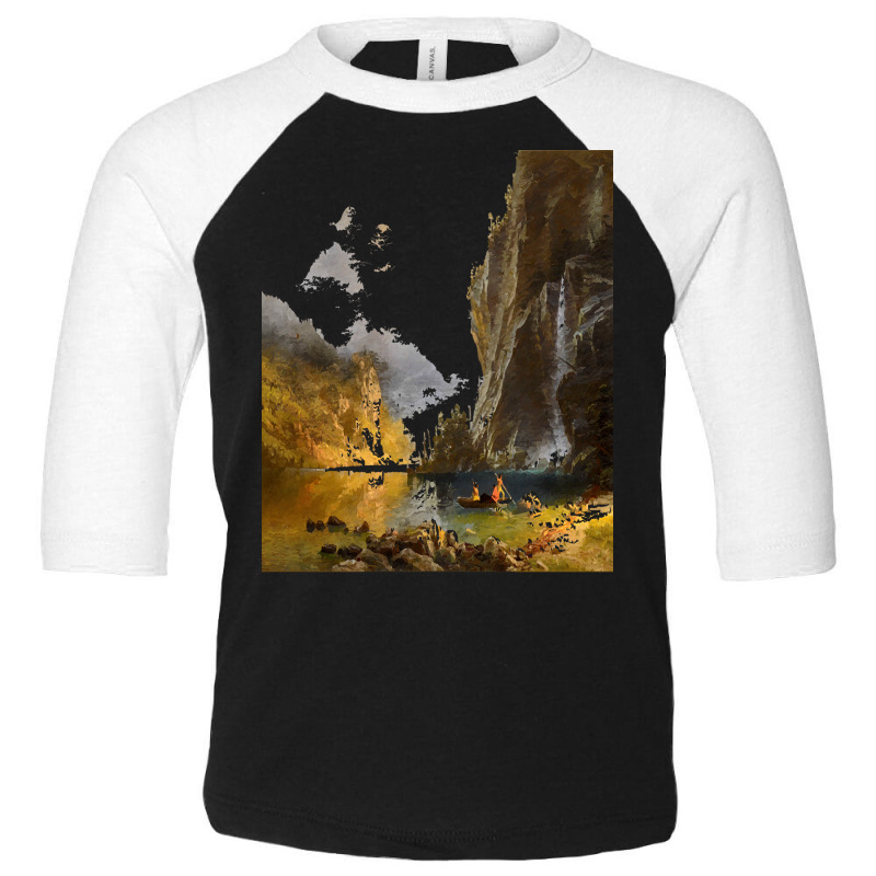 Famous Paintings T  Shirt Indians Spear Fishing By Albert Bierstadt. T Toddler 3/4 Sleeve Tee by geldingavocet | Artistshot