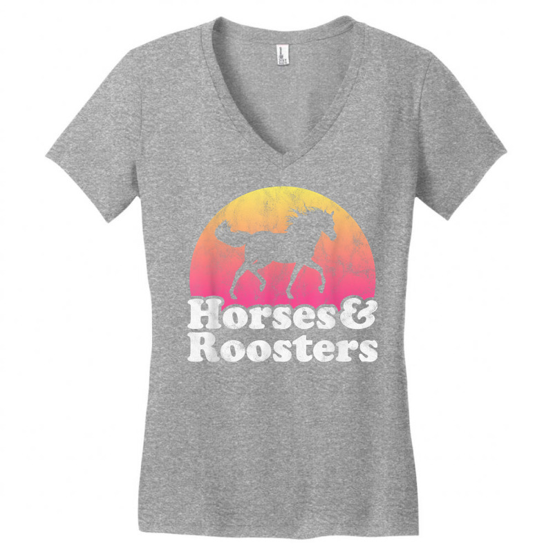 Horse And Rooster Women Or Girls Horses Roosters T Shirt Women's V-Neck T-Shirt by survisgn | Artistshot