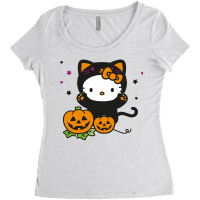 Kitty Halloween Women's Triblend Scoop T-shirt | Artistshot