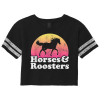 Horse And Rooster Women Or Girls Horses Roosters T Shirt Scorecard Crop Tee | Artistshot