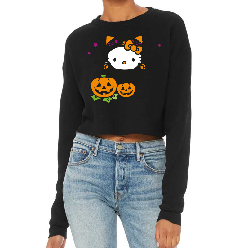 Kitty Halloween Cropped Sweater | Artistshot