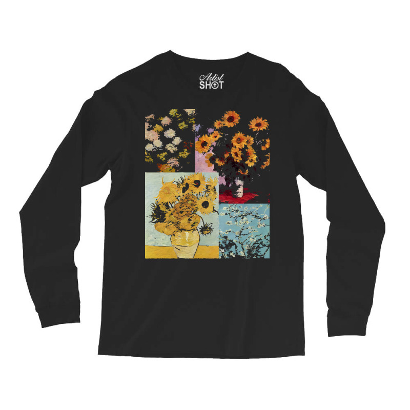 Famous Paintings T  Shirt Van Gogh Vs Claude Monet Floral Impressionis Long Sleeve Shirts by geldingavocet | Artistshot