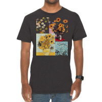 Famous Paintings T  Shirt Van Gogh Vs Claude Monet Floral Impressionis Vintage T-shirt | Artistshot