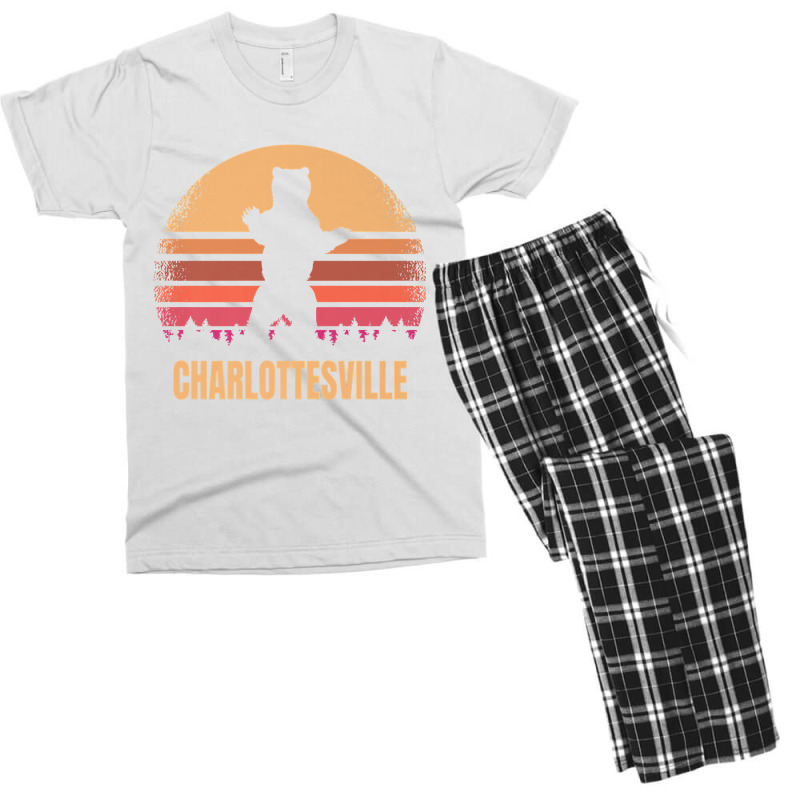 Charlottesville Virginia Vintage Bear Va Distressed Retro Premium Men's T-shirt Pajama Set | Artistshot