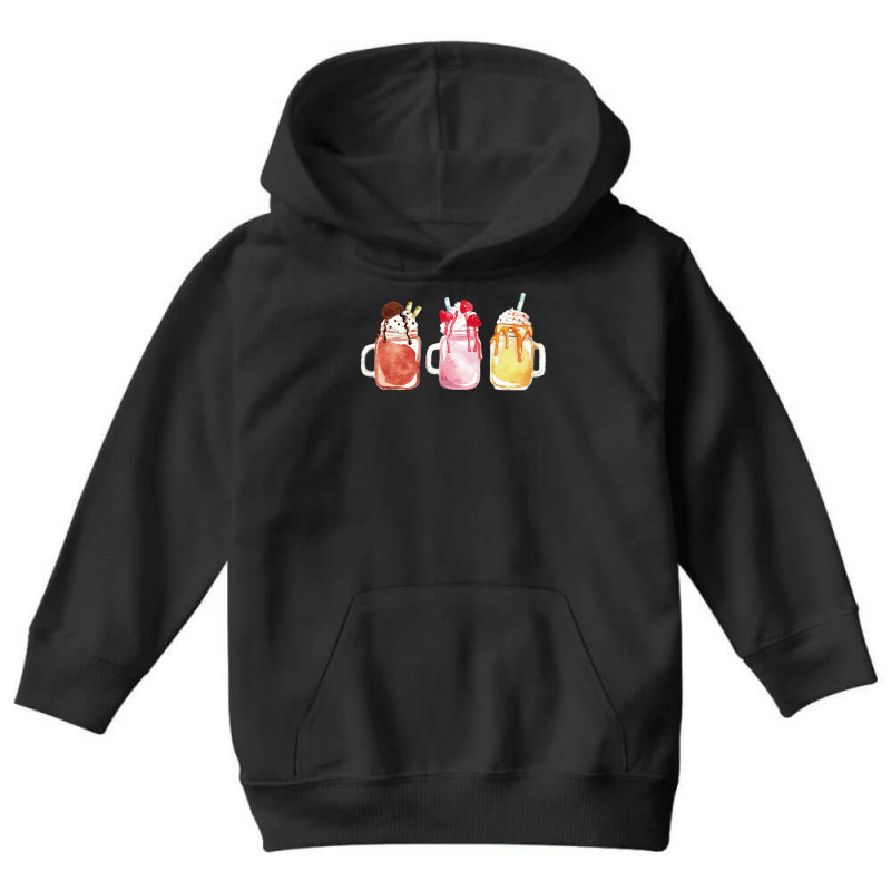 Chocolate Strawberry Vanilla Milkshake T  Shirt Triple Milkshake Set T Youth Hoodie by thymeartiste | Artistshot