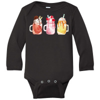 Chocolate Strawberry Vanilla Milkshake T  Shirt Triple Milkshake Set T Long Sleeve Baby Bodysuit | Artistshot