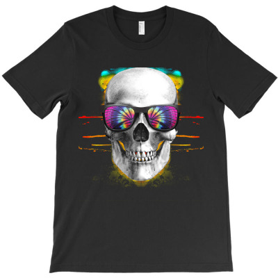 Funky Skull With Retro Glasses T-shirt Designed By Devart
