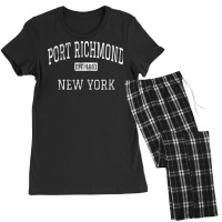 Port Richmond New York Staten Island Ny Vintage T Shirt Women's Pajamas Set | Artistshot