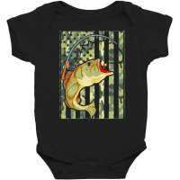 Fishing  Shirt Camouflage U S Flag American Fisherman Angle Fish Fishi Baby Bodysuit | Artistshot