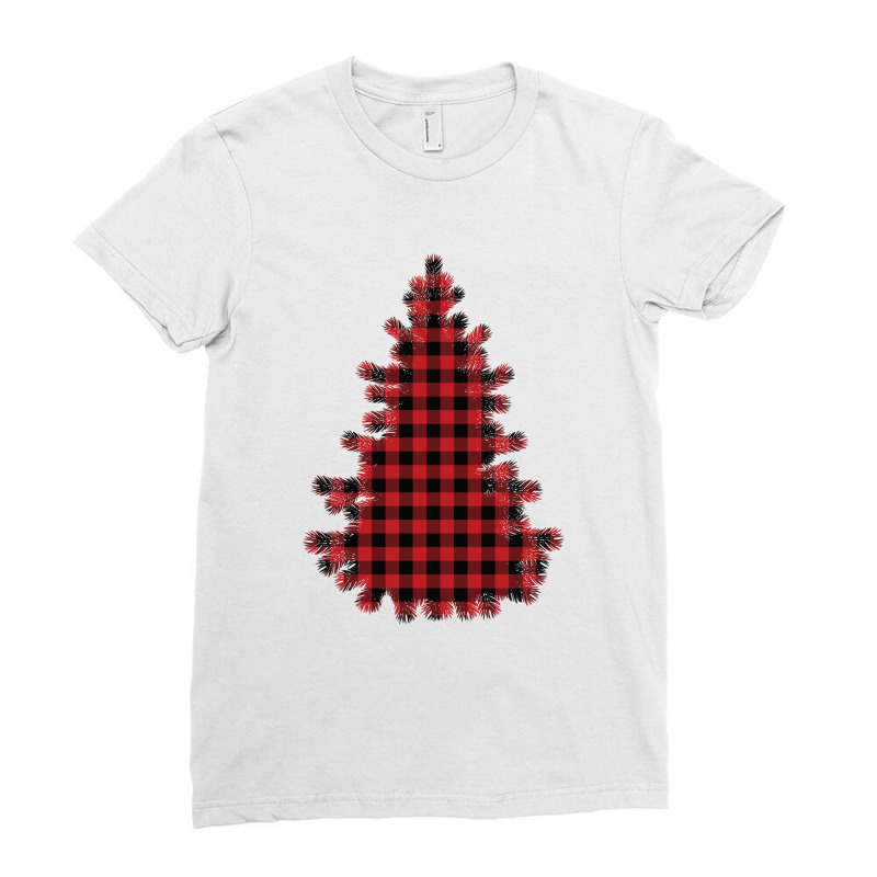Christmas Tree Red Lumberjack Ladies Fitted T-shirt | Artistshot