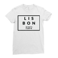 Portugal Capital Coordinates   Lisbon T Shirt Ladies Fitted T-shirt | Artistshot