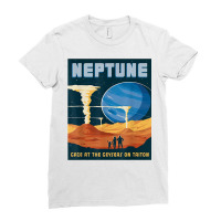 Retro Neptune Gaze At The Geysers On Triton Space Tourism T Shirt Ladies Fitted T-shirt | Artistshot