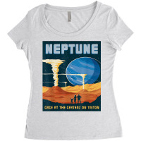 Retro Neptune Gaze At The Geysers On Triton Space Tourism T Shirt Women's Triblend Scoop T-shirt | Artistshot