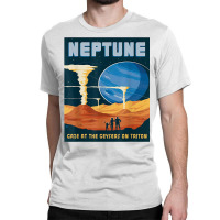 Retro Neptune Gaze At The Geysers On Triton Space Tourism T Shirt Classic T-shirt | Artistshot