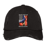 Salute The Flag Back The Badge Vintage Cap | Artistshot