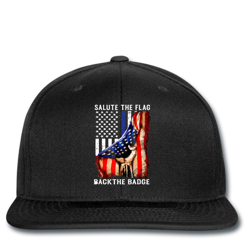 Salute The Flag Back The Badge Printed hat by qimanariski | Artistshot