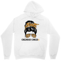 Womens Childhood Cancer Warrior Messy Bun Awareness Be Strong T Shirt Unisex Hoodie | Artistshot