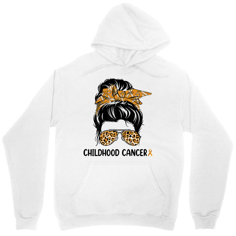 Womens Childhood Cancer Warrior Messy Bun Awareness Be Strong T Shirt Unisex Hoodie | Artistshot