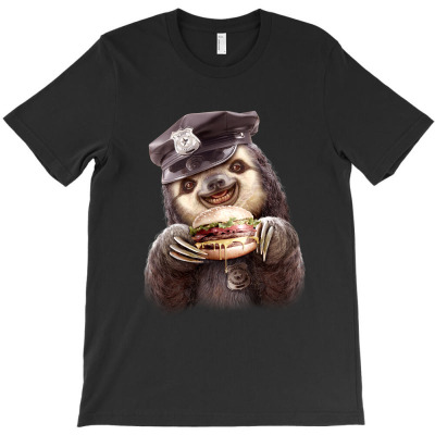 Sloth Enjoys Burger T-shirt Designed By Jumali Katani