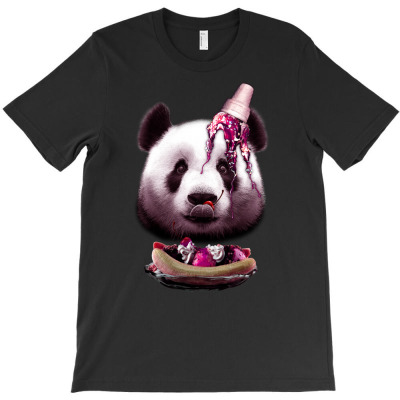 Panda Loves Ice Cream T-shirt Designed By Jumali Katani