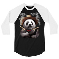 Panda Cross Guns 3/4 Sleeve Shirt | Artistshot