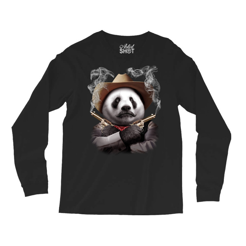 Panda Cross Guns Long Sleeve Shirts | Artistshot