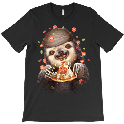 Sloth Loves Pizza T-shirt Designed By Jumali Katani
