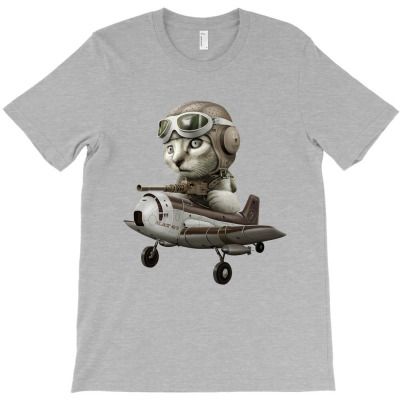 Cat Pilot Wwii T-shirt Designed By Jumali Katani