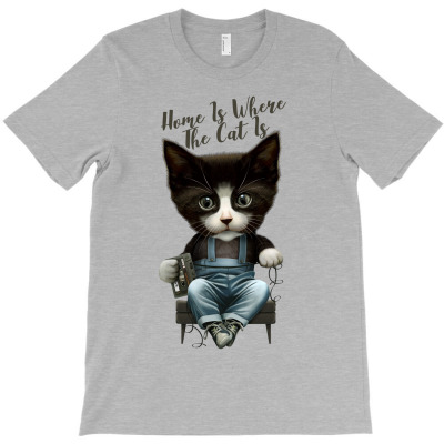 Home Is Where The Cat Is T-shirt Designed By Jumali Katani
