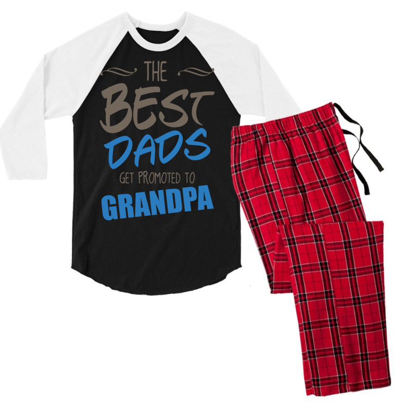 Great Dads Get Promoted To Grandpa Men's 3/4 Sleeve Pajama Set | Artistshot