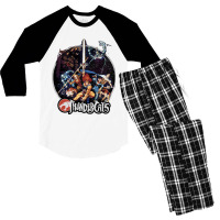 Thundercats Group Shot Vintage Circle T Shirt Men's 3/4 Sleeve Pajama Set | Artistshot