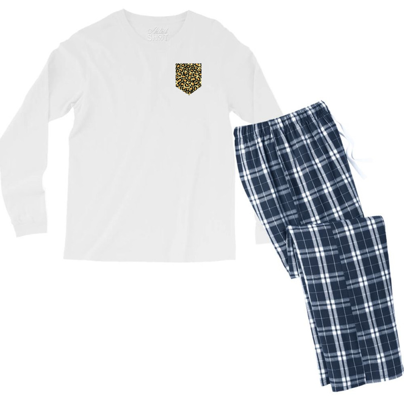 Cheetah Print Pocket Men's Long Sleeve Pajama Set | Artistshot