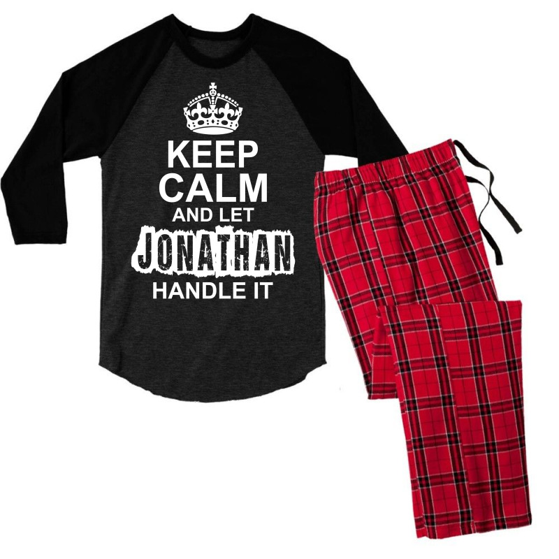 Keep Calm And Let Jonathan Handle It Men's 3/4 Sleeve Pajama Set | Artistshot