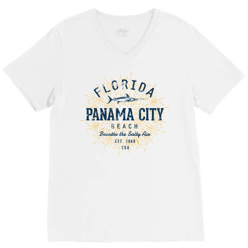 Vintage Panama City Beach Sweatshirt V-Neck Tee by Gondran | Artistshot