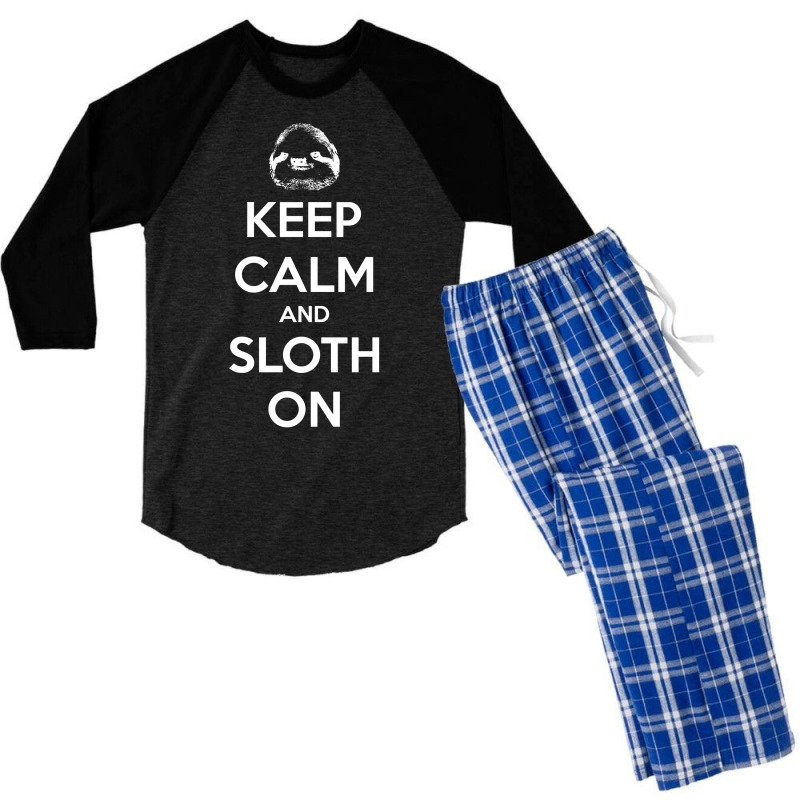 Keep Calm And Sloth On Men's 3/4 Sleeve Pajama Set | Artistshot