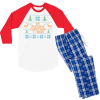 My Awesome Christmas T-shirt Men's 3/4 Sleeve Pajama Set | Artistshot
