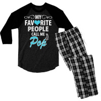My Favorite People Call Me Pop Men's 3/4 Sleeve Pajama Set | Artistshot