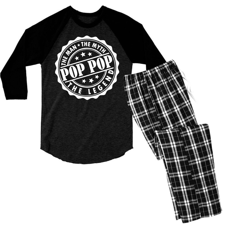 Pop Pop The Man The Myth The Legend Men's 3/4 Sleeve Pajama Set | Artistshot