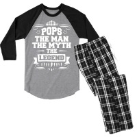 Pops The Man The Myth The Legend Men's 3/4 Sleeve Pajama Set | Artistshot