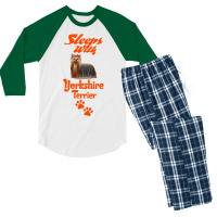 Sleeps With Yorkshire Terrier Men's 3/4 Sleeve Pajama Set | Artistshot