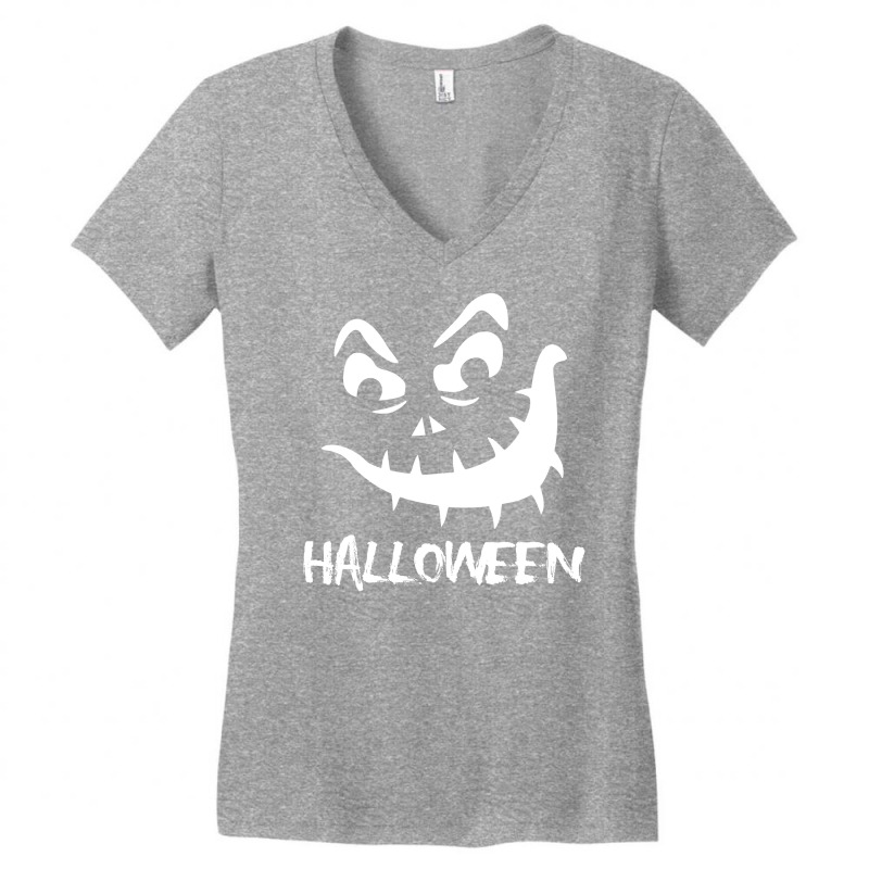 Halloween Pumpkin Funny Face Classic Women's V-neck T-shirt | Artistshot