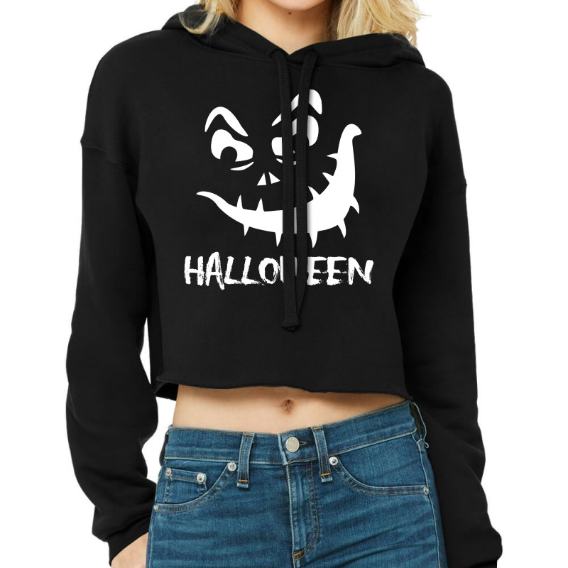 Halloween Pumpkin Funny Face Classic Cropped Hoodie | Artistshot