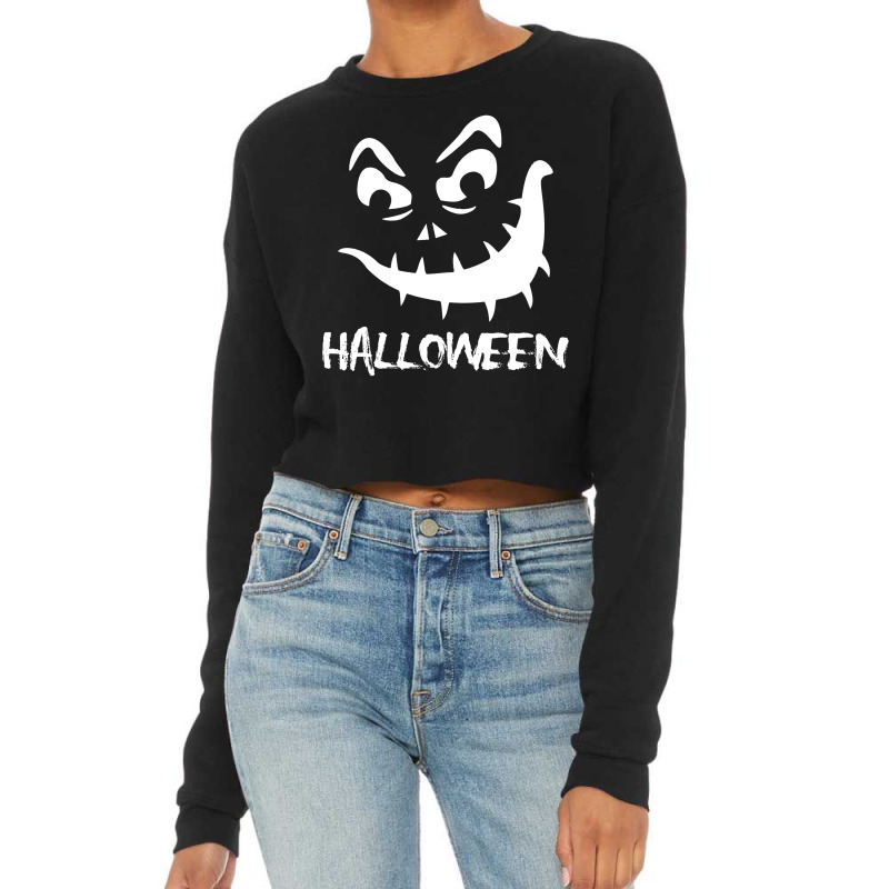 Halloween Pumpkin Funny Face Classic Cropped Sweater | Artistshot