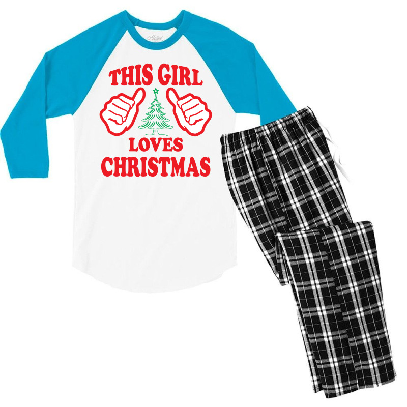 This Girl Loves Christmas Men's 3/4 Sleeve Pajama Set by tshiart | Artistshot