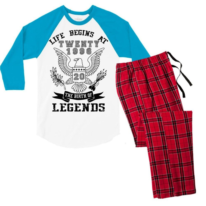 Life Begins At Twenty 1996 The Birth Of Legends Men's 3/4 Sleeve Pajama Set | Artistshot